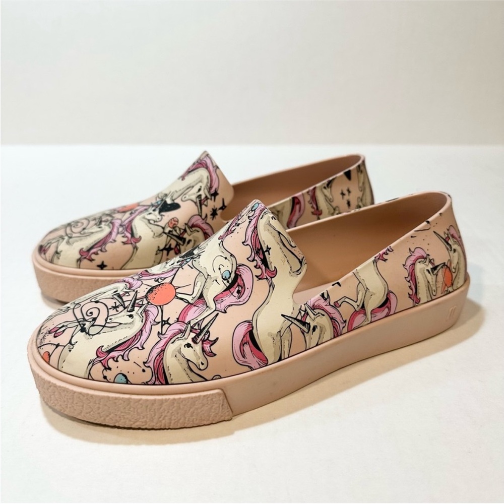Melissa Ground Unicorn Slip On Sneakers Loafers, Size 8